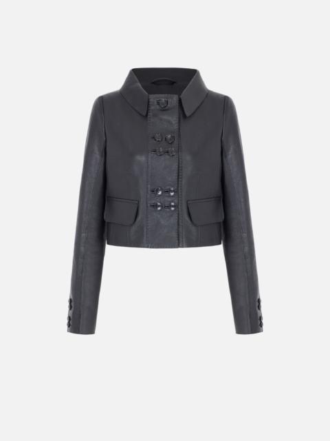 EMILIA WICKSTEAD Aelin Jacket in Black Grain Leather