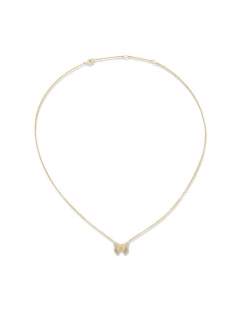 STONE AND STRAND Pave Diamond Butterfly Necklace