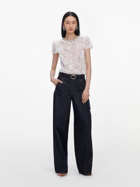 self-portrait White Tulle Lace Top
