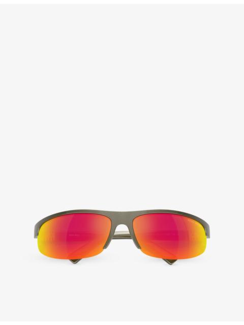 Miu Miu A02SF Oval-Frame Injected Sunglasses