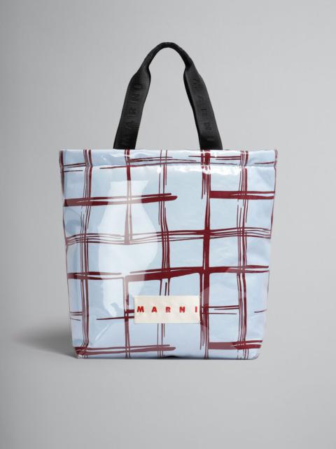 Marni BLUE CHECKED TOTE WITH CLEAR WRAP