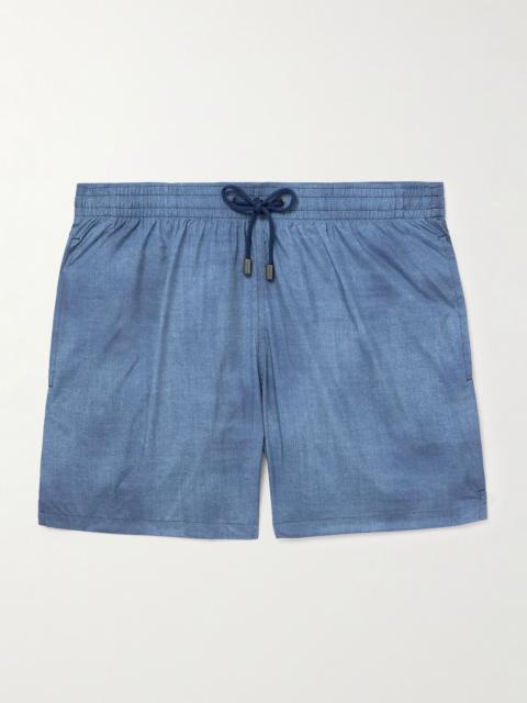 Canali Straight-Leg Mid-Length Swim Shorts Blue
