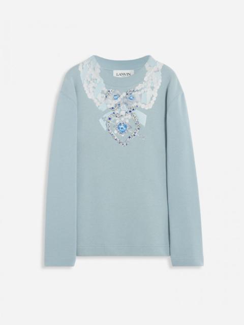 Lanvin SWEATSHIRT WITH EMBROIDERY NECKLACE