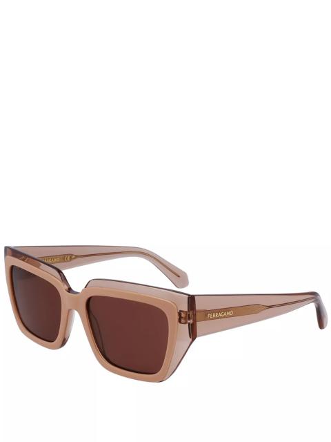 FERRAGAMO Colorblock Square Sunglasses, 55mm