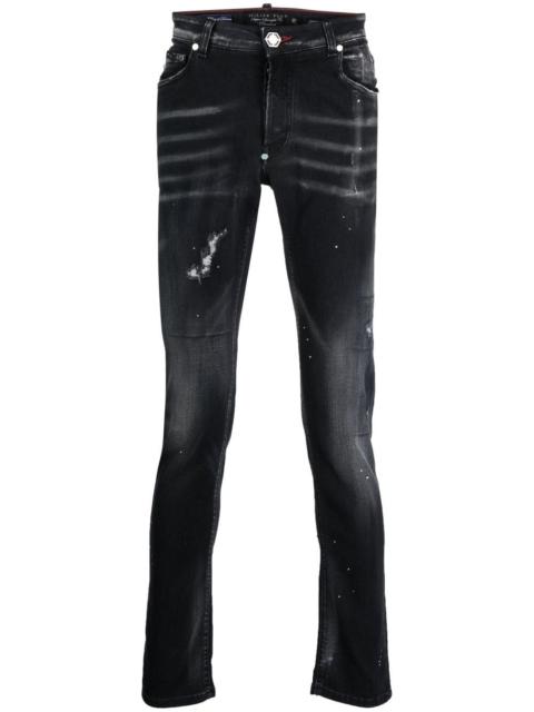PHILIPP PLEIN distressed skinny-cut jeans