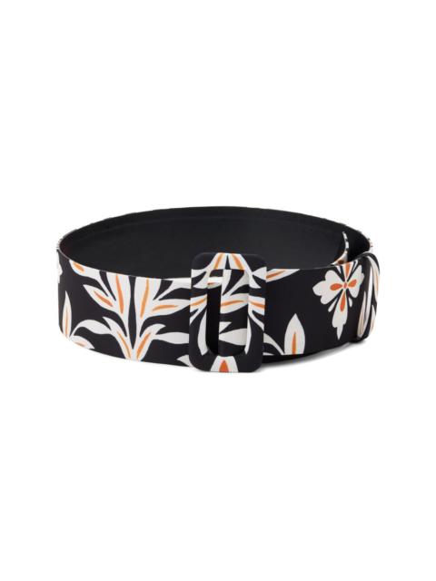 La DoubleJ floral-print buckled belt