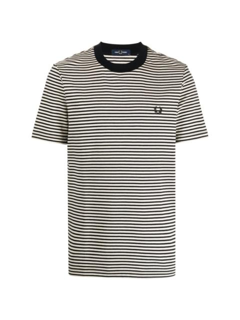 Laurel Wreath-embroidered striped T-shirt