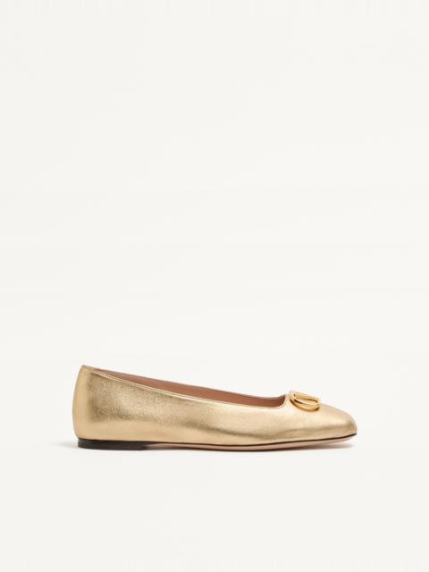 Valentino VLOGO SIGNATURE BALLERINA IN LAMINATED NAPPA LEATHER