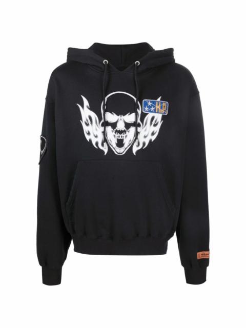 Skull Flame graphic-print hoodie