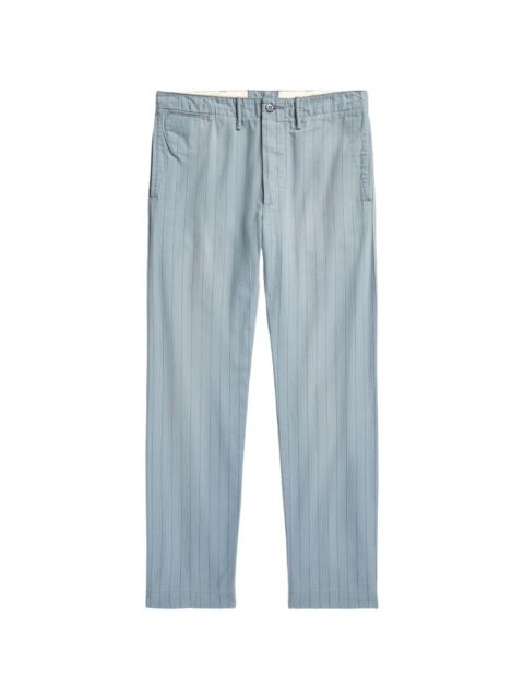 pinstriped cotton trousers