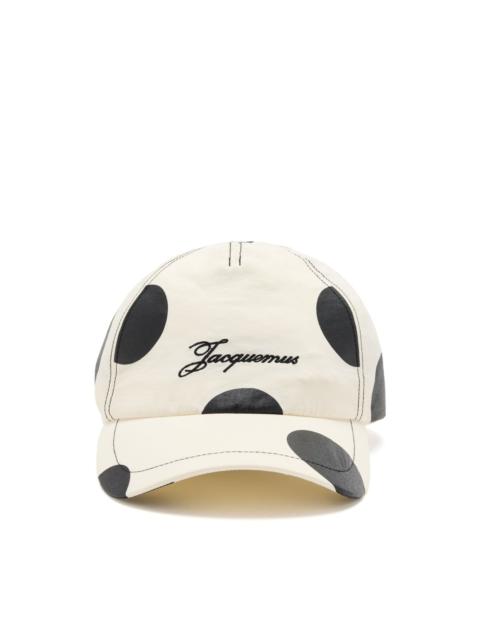 JACQUEMUS La Casquette Baluchon polka dot-print cap