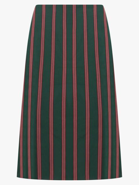 Dries Van Noten SUSYA STRIPE MIDI SKIRT | BOTTLE GREEN/BURGUNDY