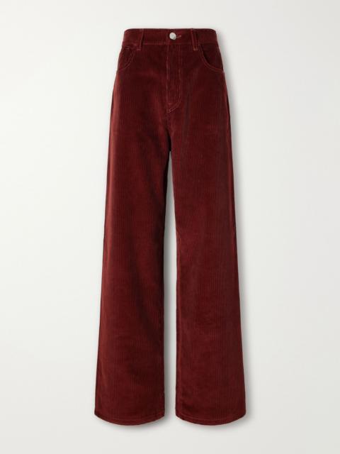 RÓHE Bruun cotton-corduroy wide-leg pants Burgundy