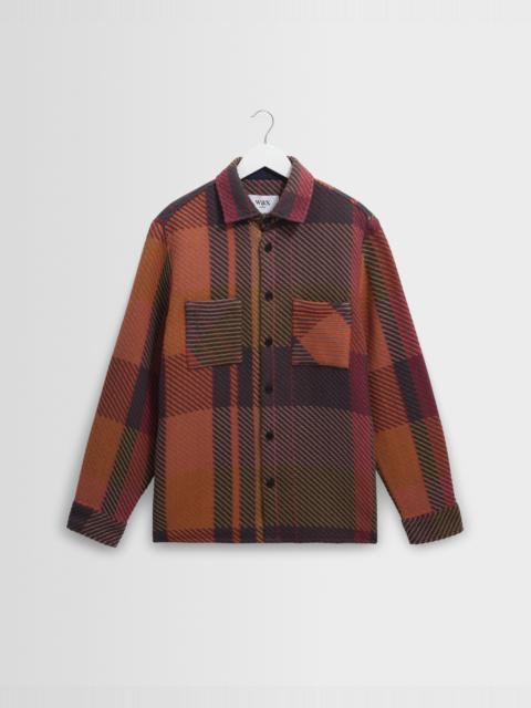 Wax London Whiting - Orange And Multicolour Tempo Check Overshirt