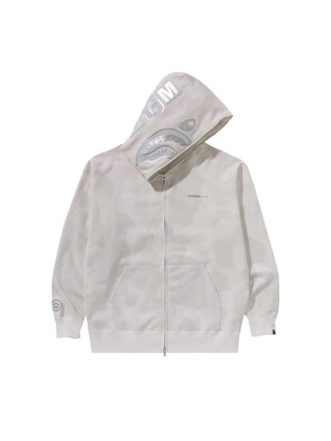 A BATHING APE® BAPE Ink Camo Shark Zip Hoodie 'White'