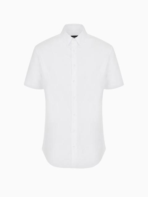 GIORGIO ARMANI Short-sleeved, stretch plain-knit shirt