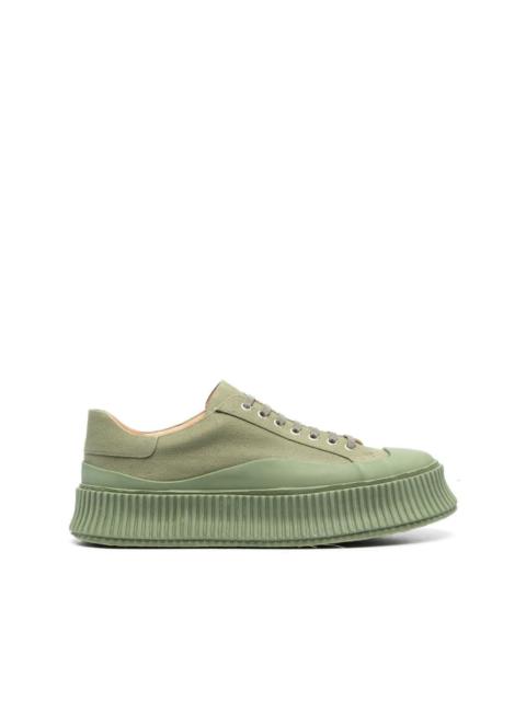 Jil Sander rubber-toecap ribbed-detail sneakers