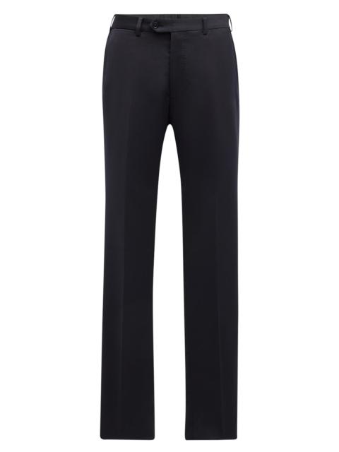 EMPORIO ARMANI Men's Straight-Leg Wool Trousers - Solid Dark