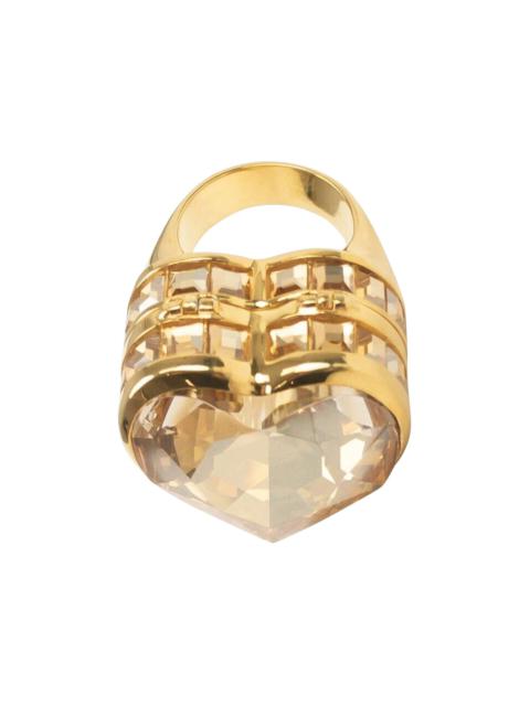 Ambush Ambush Clear Heart Box Crystal Ring 'Gold'
