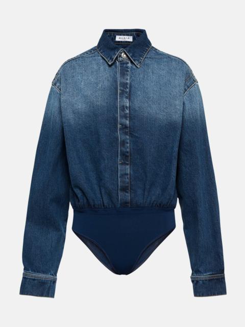 Alaïa Denim shirt bodysuit
