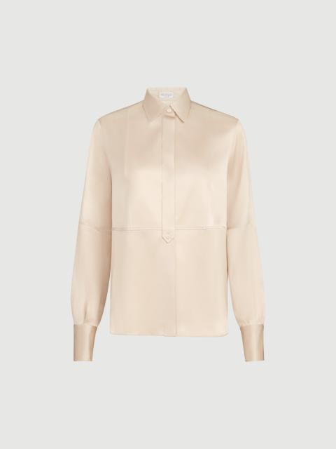 Brunello Cucinelli Stretch silk satin shirt with monili
