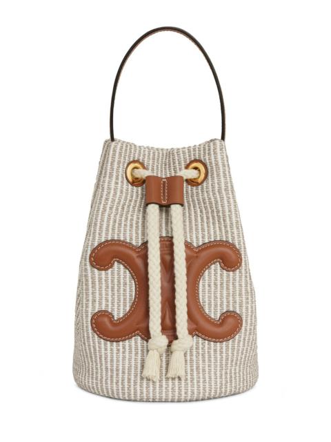 CELINE Teen drawstring in striped textile and calfskin