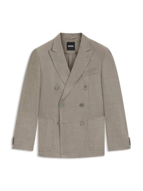 BOSS SLIM-FIT BLAZER IN PATTERNED VIRGIN WOOL