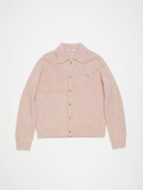 Polo wool cardigan - Pink melange