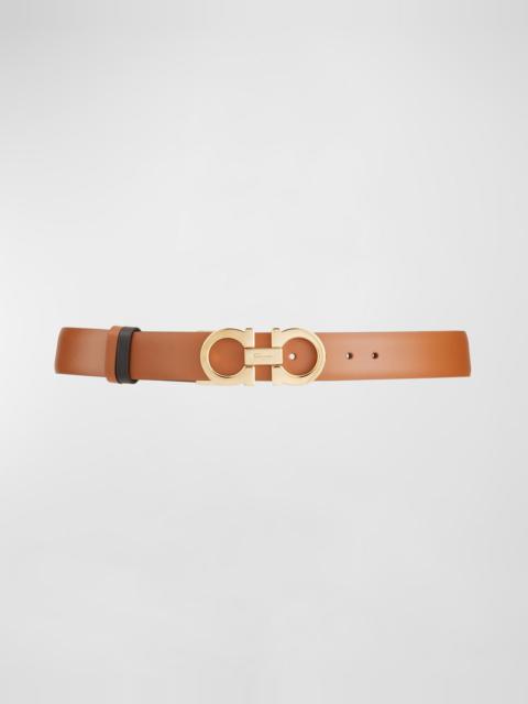 FERRAGAMO Reversible Leather Gancini Belt