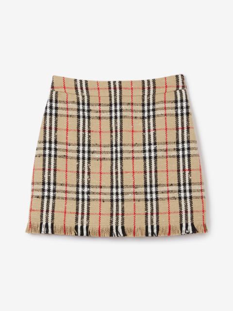 Vintage Check Boucle Miniskirt in Beige - Burberry