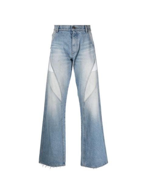 Balmain exposed-pocket cotton jeans