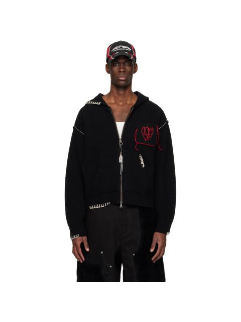 Andersson Bell Black Heart Logo Zip-Up Hoodie
