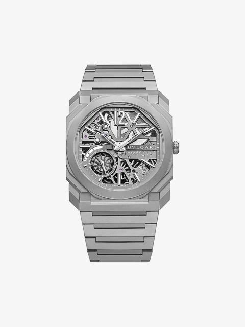 OC40TTXTSK8D Octo Finissimo Skeleton titanium manual watch