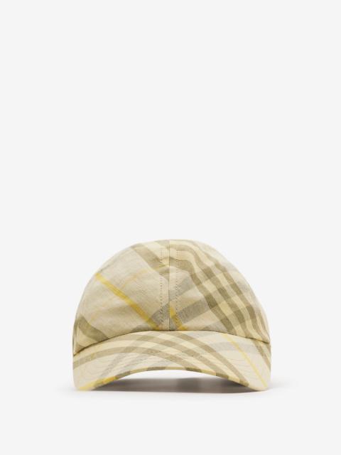 Burberry Check Linen Baseball Cap