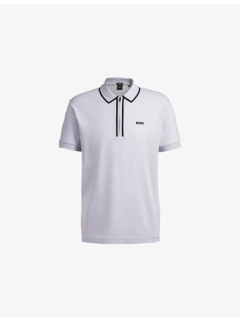 Branded Short-Sleeved Stretch-Cotton Polo Shirt