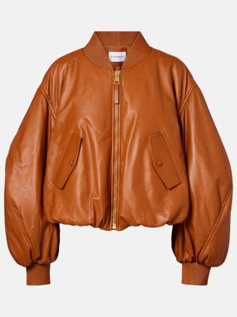 Givenchy Cocoon cropped leather bomber jacket