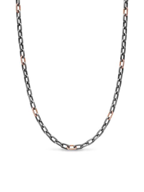 DAVID YURMAN Men's DY Madison Chain Necklace in Grey Titanium - Rose Gold