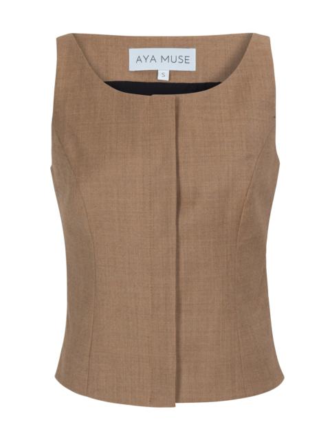 AYA MUSE Menti Wool-Blend Vest Top neutral