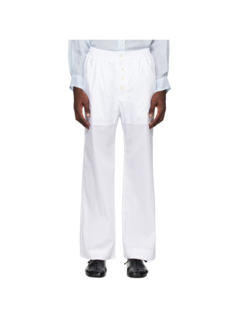 EDWARD CUMING White Raw Edge Trousers