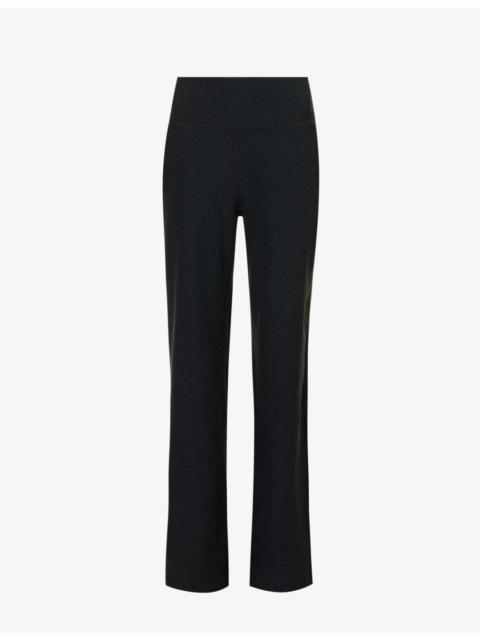 BEYOND YOGA Spacedye brand-print wide-leg mid-rise stretch-woven leggings