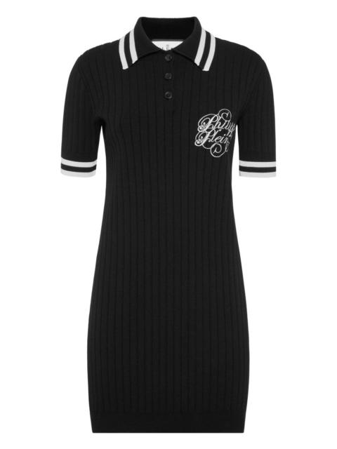 PHILIPP PLEIN ribbed polo mini dress