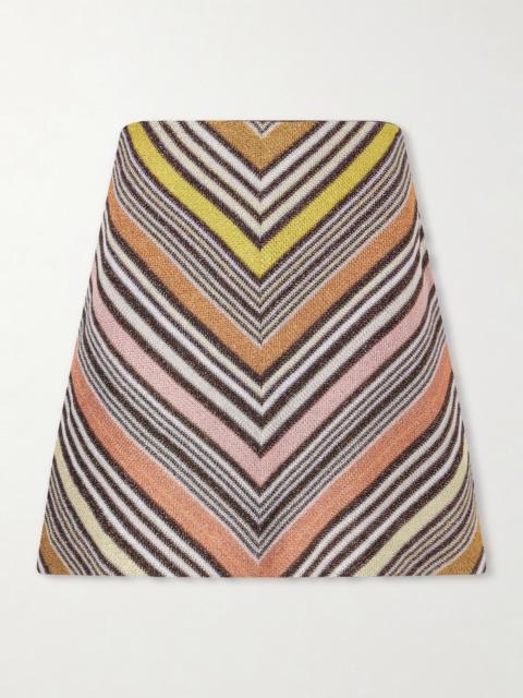 Missoni Striped Metallic Crochet-knit Mini Skirt