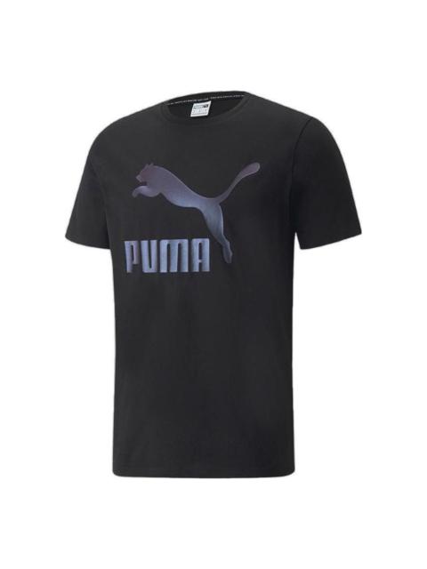 PUMA PUMA Classics Logo Metallic Tee 'Black' 536345-51