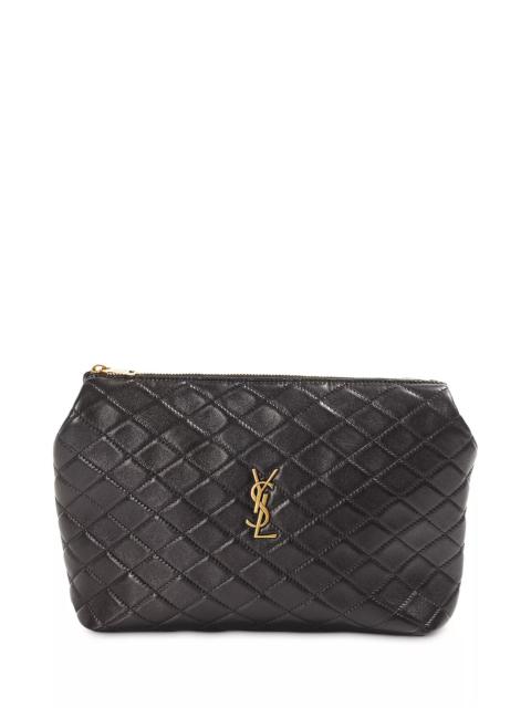 SAINT LAURENT Gaby Quilted Leather Pouch