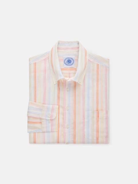 J. PRESS SHERBET STRIPED LINEN SPORT SHIRT - CLASSIC FIT