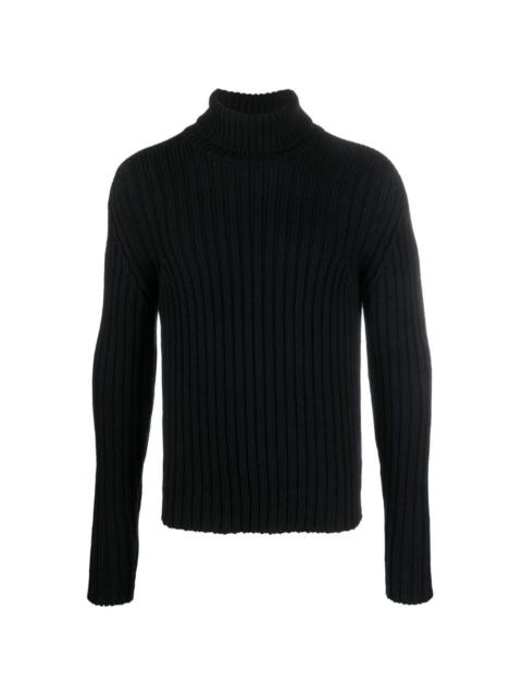 roll-neck rib-knit jumper