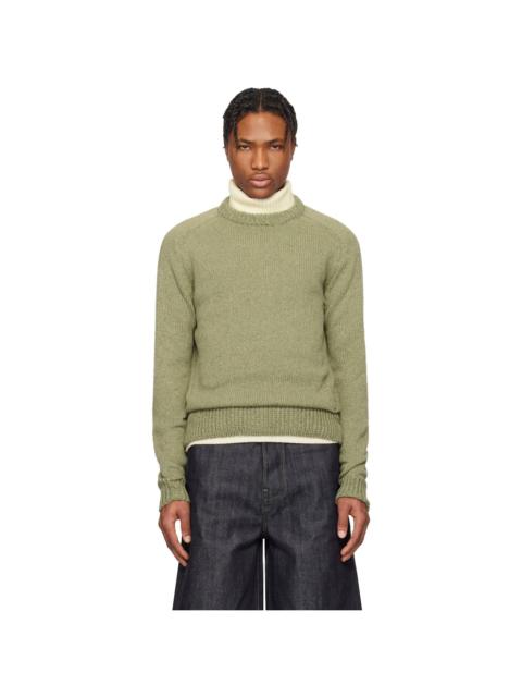 Green Embroidered Sweater