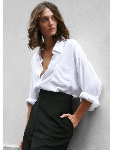 The Frankie Shop Hanna Silky Oversized Blouse - White