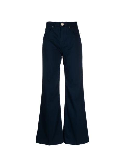 high-waist flared trousers