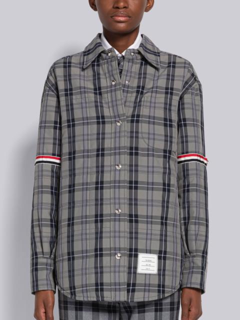 Thom Browne Tartan Nylon Canvas Armband Down Shirt Jacket